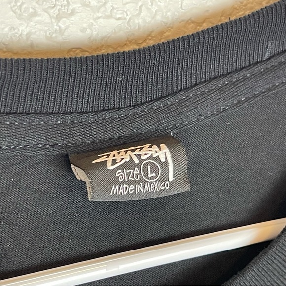 NEW STÜSSY MIDNIGHT INSANITY BLACK T-SHIRT SZ LARGE - Picture 5 of 5